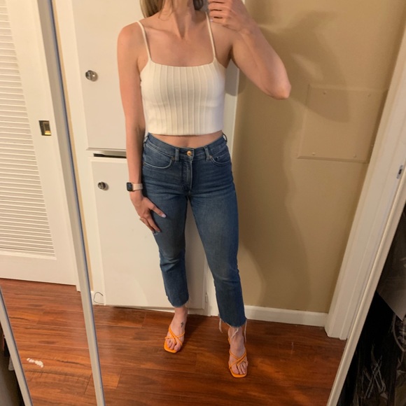 Express White Ribbed Tank - Picture 3 of 8